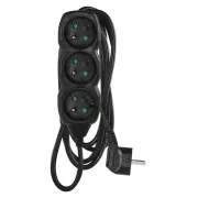 Przedłużacz EMOS 3z/3m, czarny, 1,5mm