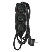 Przedłużacz EMOS 3z/3m, czarny, 1,5mm
