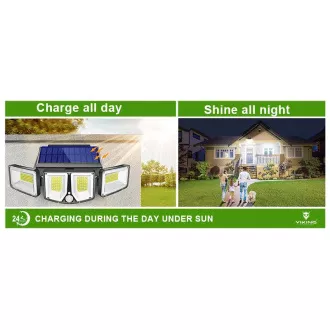 Zewnętrzna lampa solarna LED z czujnikiem ruchu VIKING S180/1200lm/2200mAh/3 tryby/IP65 Zewnętrzna lampa solarna LED z czujnikiem ruchu VIKING S180/1200lm/2200mAh/3 tryby/IP65