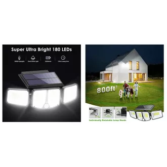 Zewnętrzna lampa solarna LED z czujnikiem ruchu VIKING S180/1200lm/2200mAh/3 tryby/IP65 Zewnętrzna lampa solarna LED z czujnikiem ruchu VIKING S180/1200lm/2200mAh/3 tryby/IP65