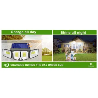 Zewnętrzna lampa solarna LED z czujnikiem ruchu VIKING S180/1200lm/2200mAh/3 tryby/IP65 Zewnętrzna lampa solarna LED z czujnikiem ruchu VIKING S180/1200lm/2200mAh/3 tryby/IP65