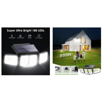 Zewnętrzna lampa solarna LED z czujnikiem ruchu VIKING S180/1200lm/2200mAh/3 tryby/IP65 Zewnętrzna lampa solarna LED z czujnikiem ruchu VIKING S180/1200lm/2200mAh/3 tryby/IP65