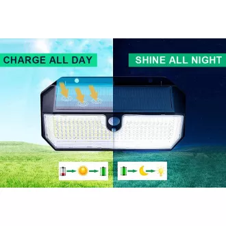 Zewnętrzna lampa solarna LED z czujnikiem ruchu VIKING S282/2600lm/2200mAh/3 tryby/IP65 Zewnętrzna lampa solarna LED z czujnikiem ruchu VIKING S282/2600lm/2200mAh/3 tryby/IP65
