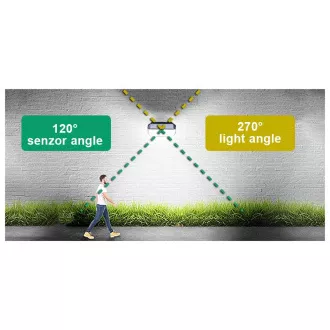 Zewnętrzna lampa solarna LED z czujnikiem ruchu VIKING S282/2600lm/2200mAh/3 tryby/IP65 Zewnętrzna lampa solarna LED z czujnikiem ruchu VIKING S282/2600lm/2200mAh/3 tryby/IP65