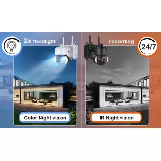 Kamera solarna HD Viking HDs03 4G/20000mAh/noktowizor/IP66/aplikacja/powiadomienie/biała