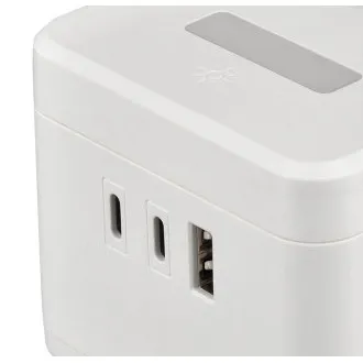 Zasilacz VIKING YC23H, biały/Wyjście:2xAC,1xUSB-A,2xUSB-C/Uchwyt mobilny/Lampka LED/1,4m kabel Zasilacz VIKING YC23H, biały/Wyjście:2xAC,1xUSB-A,2xUSB-C/Uchwyt mobilny/Lampka LED/1,4m kabel