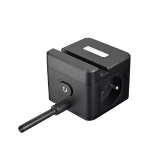 Zasilacz sieciowy VIKING YC23H, czarny/Wyjście:2xAC,1xUSB-A,2xUSB-C/Uchwyt mobilny/Lampka LED/1,4m kabel