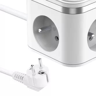 Zasilacz VIKING YC33, biały/Wyjście: 3xAC, 1xUSB-A, 2xUSB-C/Przycisk włączania/wyłączania/1,4 m kabel