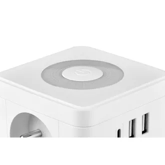 Zasilacz sieciowy VIKING Y23L, biały/Wyjście:2xAC,1xUSB-A,2xUSB-C/dotykowe podświetlenie LED