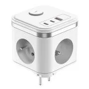 Zasilacz VIKING Y33, biały/Wyjście: 3xAC, 1xUSB-A, 2xUSB-C/Przycisk włączania/wyłączania