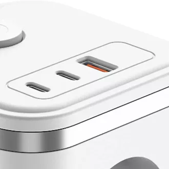 Zasilacz VIKING Y33, biały/Wyjście: 3xAC, 1xUSB-A, 2xUSB-C/Przycisk włączania/wyłączania