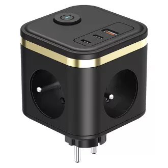 Zasilacz VIKING Y33, czarny/Wyjście: 3xAC, 1xUSB-A, 2xUSB-C/Przycisk włączania/wyłączania