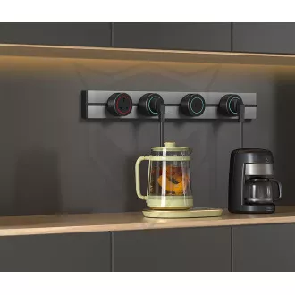 Szyna gniazda - wpuszczana Viking LZ60B/230V,50Hz/60cm długości/czarna/do 7 modułów/IP20/aluminiowa/wpuszczana