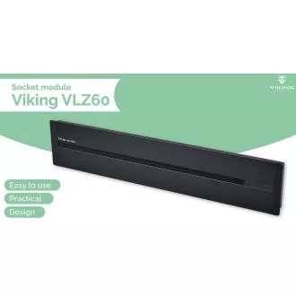 Szyna gniazda - wpuszczana Viking LZ60B/230V,50Hz/60cm długości/czarna/do 7 modułów/IP20/aluminiowa/wpuszczana