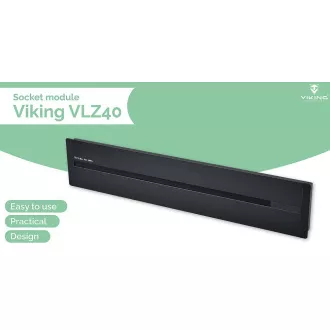 Listwa gniazdowa - wpuszczana Viking LZ40B/230V,50Hz/40cm długości/czarna/do 5 modułów/IP20/aluminiowa/wpuszczana
