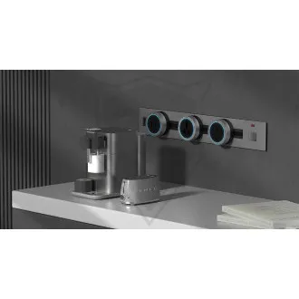 Listwa gniazdowa - wpuszczana Viking LZ40B/230V,50Hz/40cm długości/czarna/do 5 modułów/IP20/aluminiowa/wpuszczana