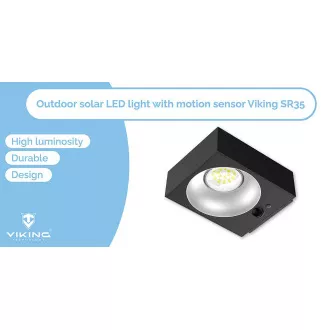 Zewnętrzna lampa solarna LED Viking SR35/czujnik ruchu/1000 lm/IP65/4 tryby/światło dzienne białe Zewnętrzna lampa solarna LED Viking SR35/czujnik ruchu/1000 lm/IP65/4 tryby/światło dzienne białe