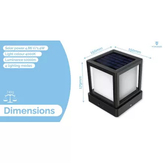 Zewnętrzna lampa solarna LED Viking SR54 / Solar LED Light / Motion Sensor / 800 lm / IP65 Zewnętrzna lampa solarna LED Viking SR54 / Solar LED Light / Motion Sensor / 800 lm / IP65