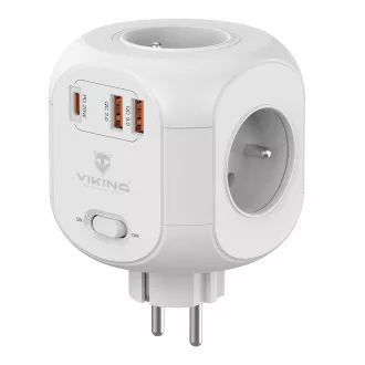 Zasilacz Viking AC43/Wyjście: 4xAC, 2xUSB-A, 1xUSB-C/moc do 3500W/przycisk ON/OFF