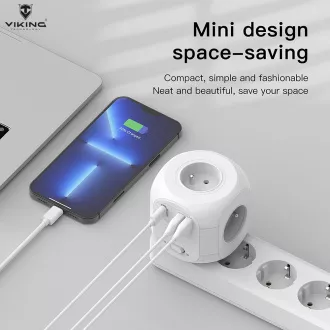 Zasilacz Viking AC43/Wyjście: 4xAC, 2xUSB-A, 1xUSB-C/moc do 3500W/przycisk ON/OFF