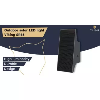 Zewnętrzna lampa solarna LED Viking SR83/700lm/zasilana energią słoneczną/4000K (światło dzienne białe)/4 tryby