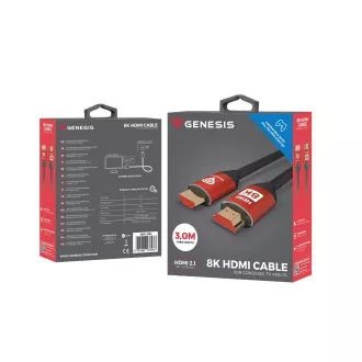 Kabel Genesis HDMI M/M V2.1 3M 8K do PS5/PS4 Kabel Genesis HDMI M/M V2.1 3M 8K do PS5/PS4