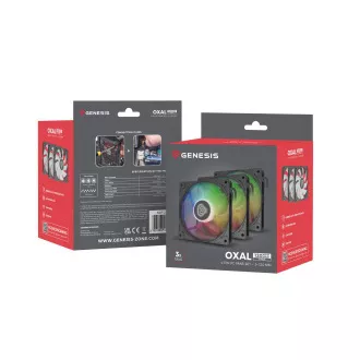 Wentylator Genesis OXAL 120 ARGB, 3-pak, czarny Wentylator Genesis OXAL 120 ARGB, 3-pak, czarny