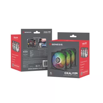 Wentylator Genesis OXAL 120 ARGB, 3-pak, czarny Wentylator Genesis OXAL 120 ARGB, 3-pak, czarny