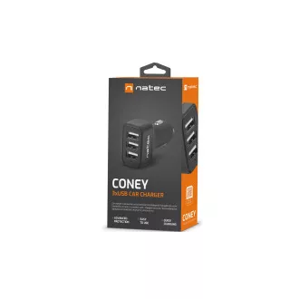 Ładowarka samochodowa Natec CONEY, 2XUSB, 1XUSB-C, 84W Ładowarka samochodowa Natec CONEY, 2XUSB, 1XUSB-C, 84W