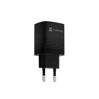 Uniwersalna ładowarka USB Natec RIBERA GaN 30 W, 1X USB-A, 1X USB-C, czarna