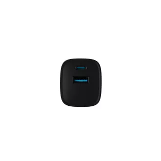 Uniwersalna ładowarka USB Natec RIBERA GaN 30 W, 1X USB-A, 1X USB-C, czarna