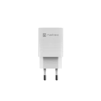 Uniwersalna ładowarka USB Natec RIBERA GaN 30W, 1X USB-A, 1X USB-C, biała