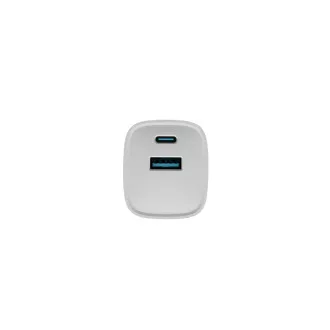Uniwersalna ładowarka USB Natec RIBERA GaN 30W, 1X USB-A, 1X USB-C, biała