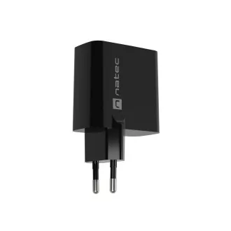 Uniwersalna ładowarka USB Natec RIBERA GaN 45W, 1X USB-A, 1X USB-C, czarna
