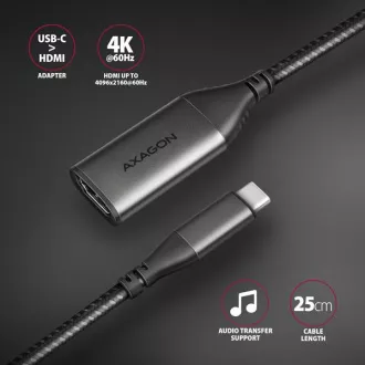 AXAGON RVC-HI2M, reduktor/adapter USB-C -> HDMI 2.0a, 4K/60Hz HDR10