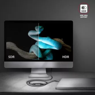 AXAGON RVC-HI2M, reduktor/adapter USB-C -> HDMI 2.0a, 4K/60Hz HDR10