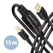 AXAGON ADR-215B, aktywny kabel krosowy USB 2.0 A-M -> B-M, 15 m