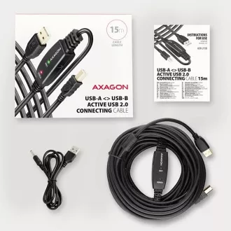 AXAGON ADR-215B, aktywny kabel krosowy USB 2.0 A-M -> B-M, 15 m