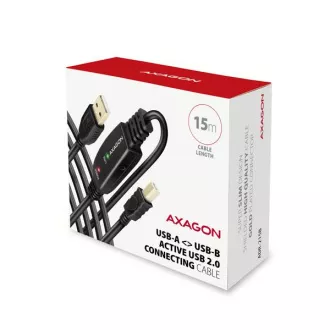 AXAGON ADR-215B, aktywny kabel krosowy USB 2.0 A-M -> B-M, 15 m