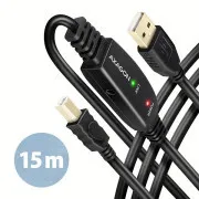 AXAGON ADR-215B, aktywny kabel krosowy USB 2.0 A-M -> B-M, 15 m
