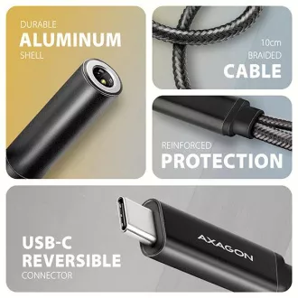 AXAGON ADA-HCPD, USB-C do 3.5mm jack - adapter audio Hi-Res DAC, 384kHz/32bit, stereo, PD 60W 3A AXAGON ADA-HCPD, USB-C do 3.5mm jack - adapter audio Hi-Res DAC, 384kHz/32bit, stereo, PD 60W 3A