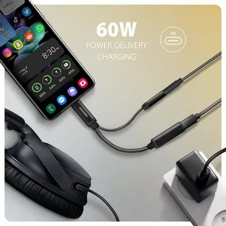 AXAGON ADA-HCPD, USB-C do 3.5mm jack - adapter audio Hi-Res DAC, 384kHz/32bit, stereo, PD 60W 3A AXAGON ADA-HCPD, USB-C do 3.5mm jack - adapter audio Hi-Res DAC, 384kHz/32bit, stereo, PD 60W 3A