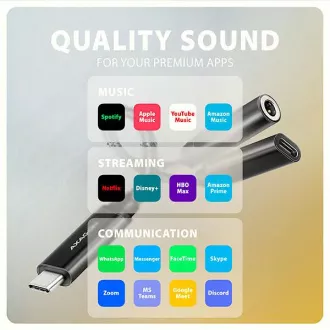 AXAGON ADA-HCPD, USB-C do 3.5mm jack - adapter audio Hi-Res DAC, 384kHz/32bit, stereo, PD 60W 3A AXAGON ADA-HCPD, USB-C do 3.5mm jack - adapter audio Hi-Res DAC, 384kHz/32bit, stereo, PD 60W 3A