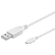 PremiumCord Kabel micro USB 2.0, A-B 2m, biały