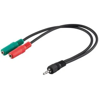 PremiumCord Adapter 4pin 3.5mm-2x stereo 3.5mm M/2xF PremiumCord Adapter 4pin 3.5mm-2x stereo 3.5mm M/2xF
