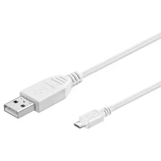 PremiumCord Kabel micro USB 2.0, A-B 0,5 m, biały