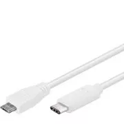 PremiumCord USB-C/męski - USB 2.0 Micro-B/Męski, biały, 0,6 m