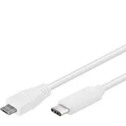 PremiumCord USB-C/męski - USB 2.0 Micro-B/Męski, biały, 0,6 m
