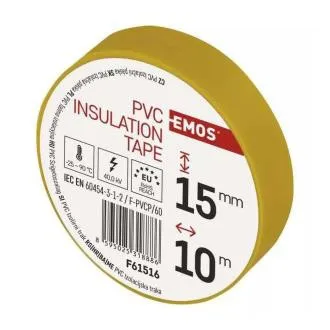 Taśma izolacyjna Emos PVC 15/10 żółta Taśma izolacyjna Emos PVC 15/10 żółta
