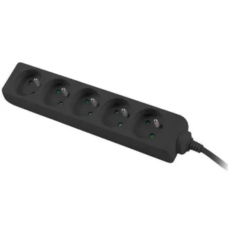 Przedłużacz 230V 3m 5 gniazd, czarny